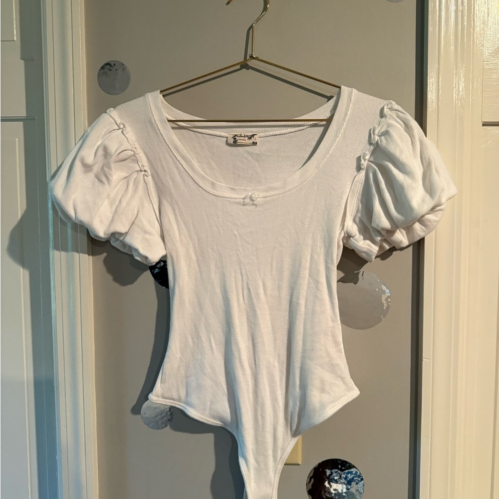 Free People Puff Sleeve Bodysuit